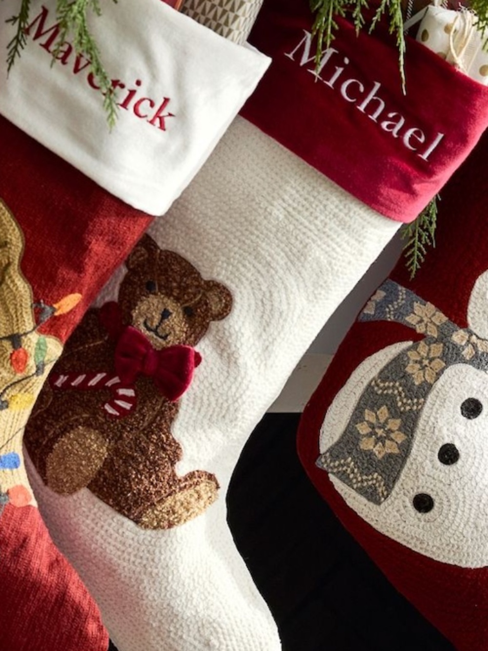 Teddy Bear Crewel Stocking Personalized Michael